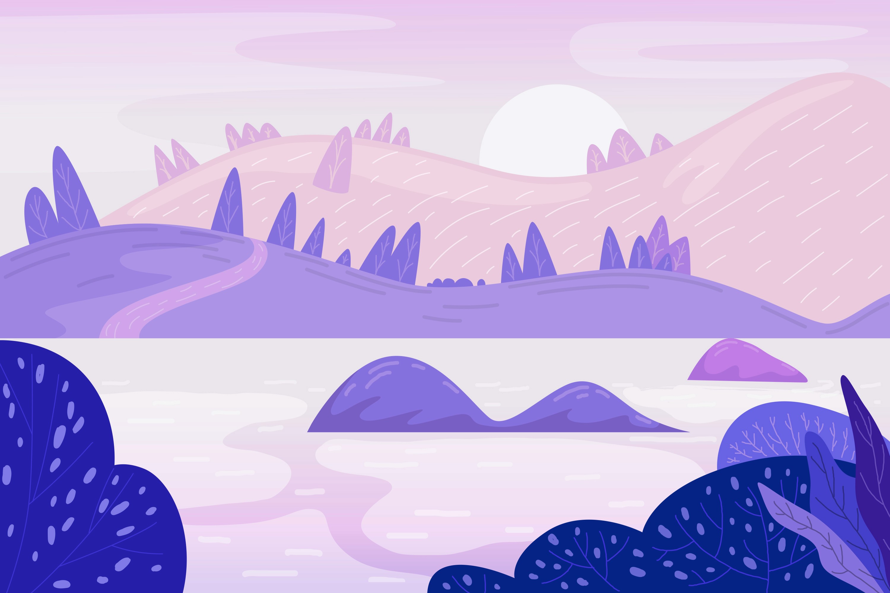Purple mountain illustration