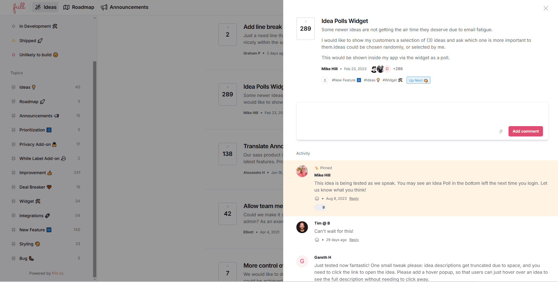 in-app feedback widgets