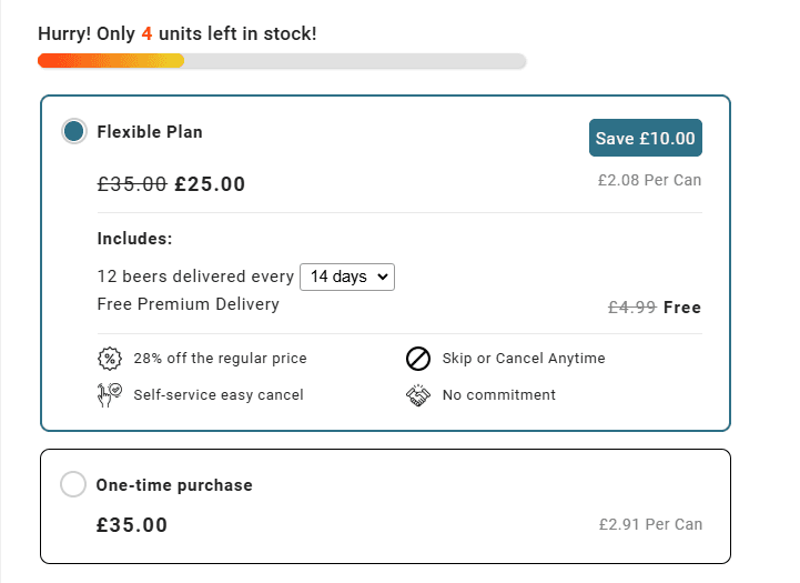 custom subscription widget on Shopify using Recharge subscription