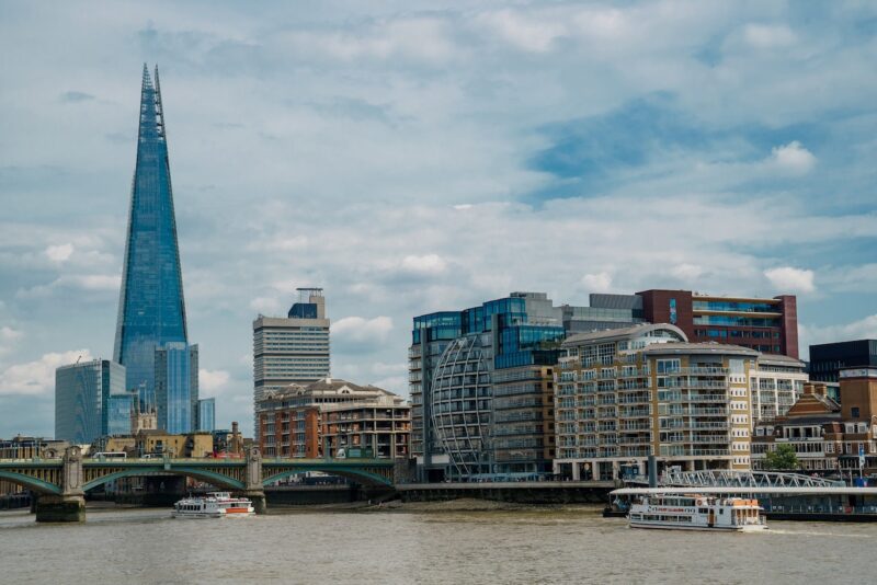 The south London sky line including the shard