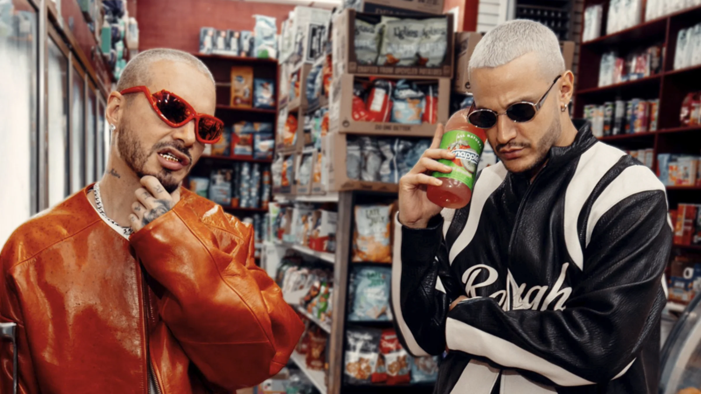 J Balvin & DJ Snake on Noventa music video set