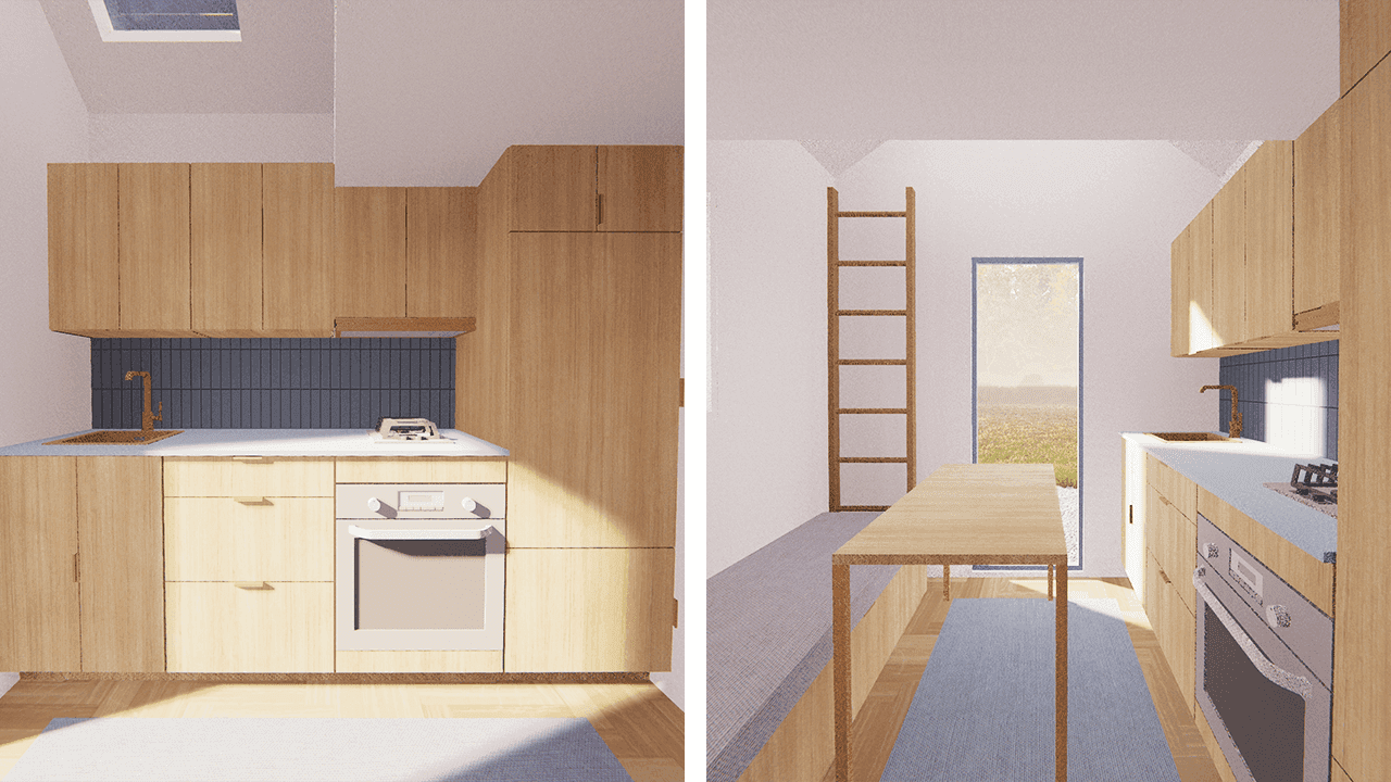 8x12 tiny house kitchen