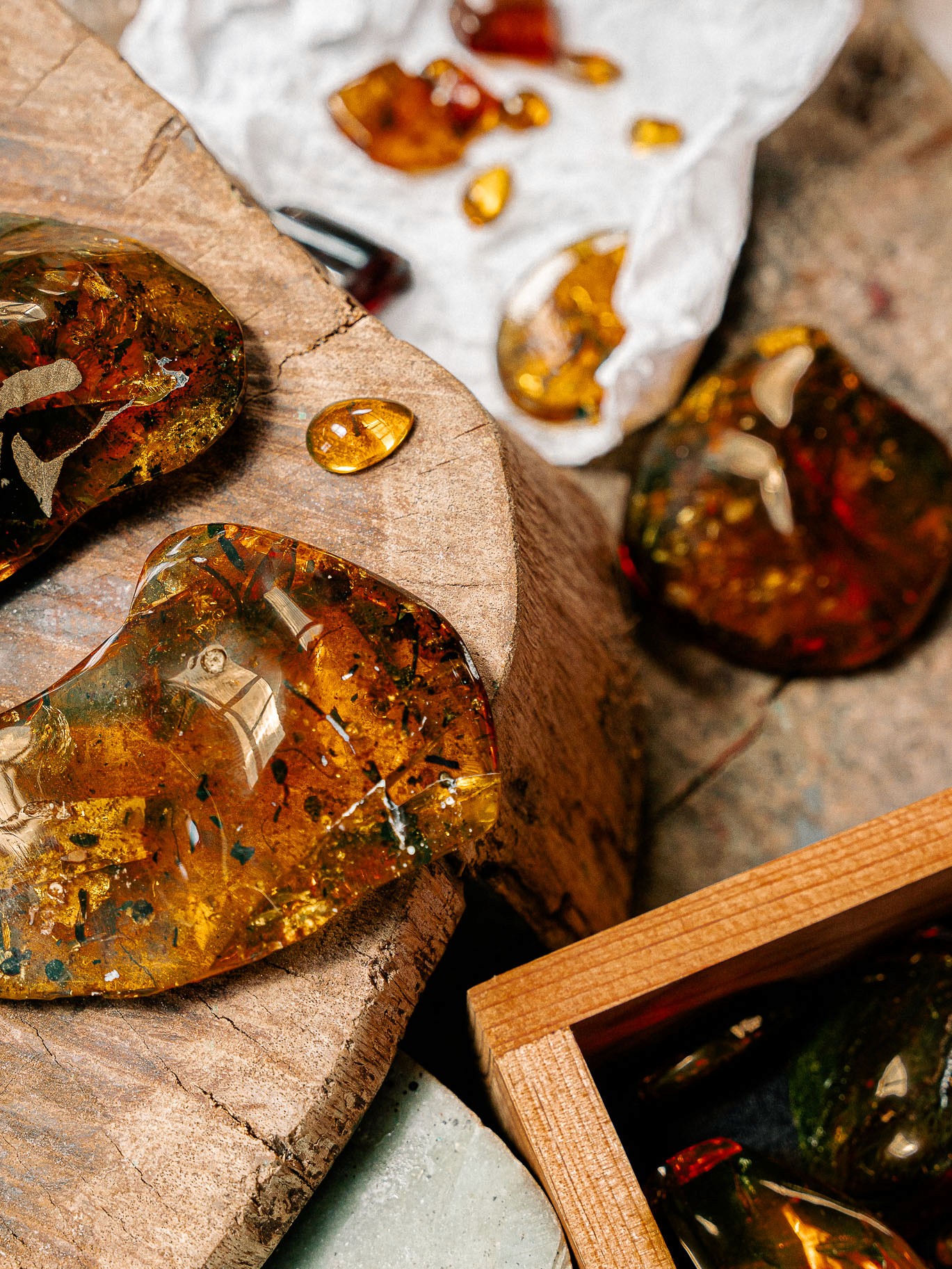 Amber gemstones