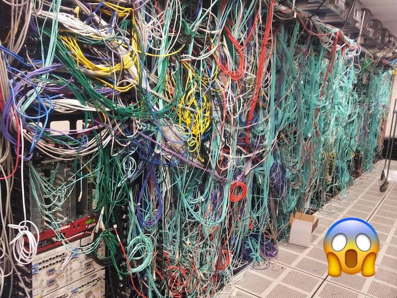 Server closet for a traditional PBX business phone system