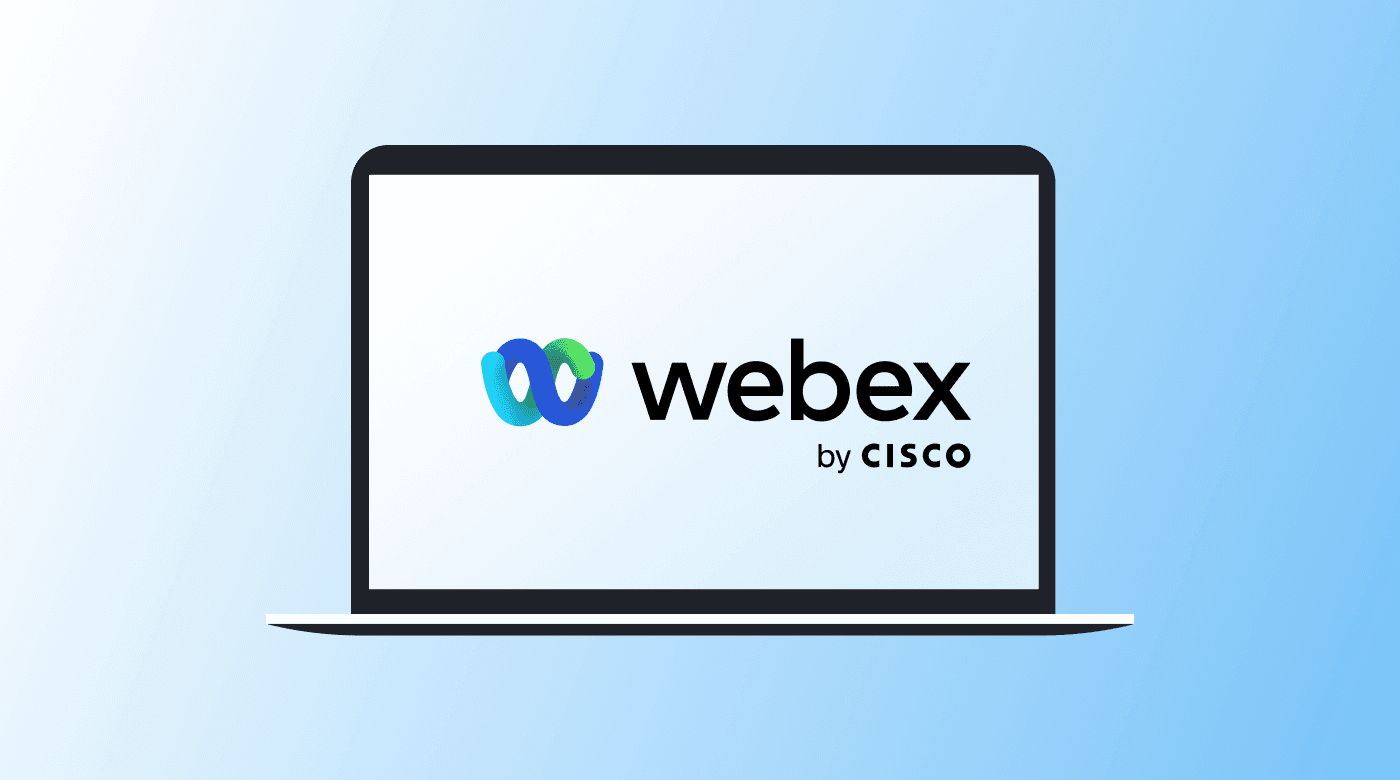 Webex logo on laptop display