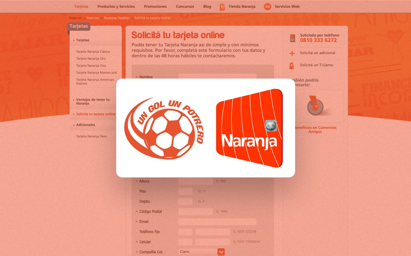 Decortative image of Tarjeta Naranja marketing campaign.