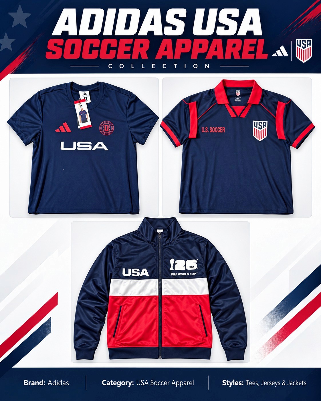 Adidas USA Soccer Apparel Collection