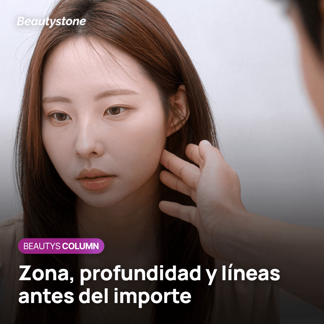 Tres casillas del presupuesto de Ultherapy: zona, profundidad y líneas