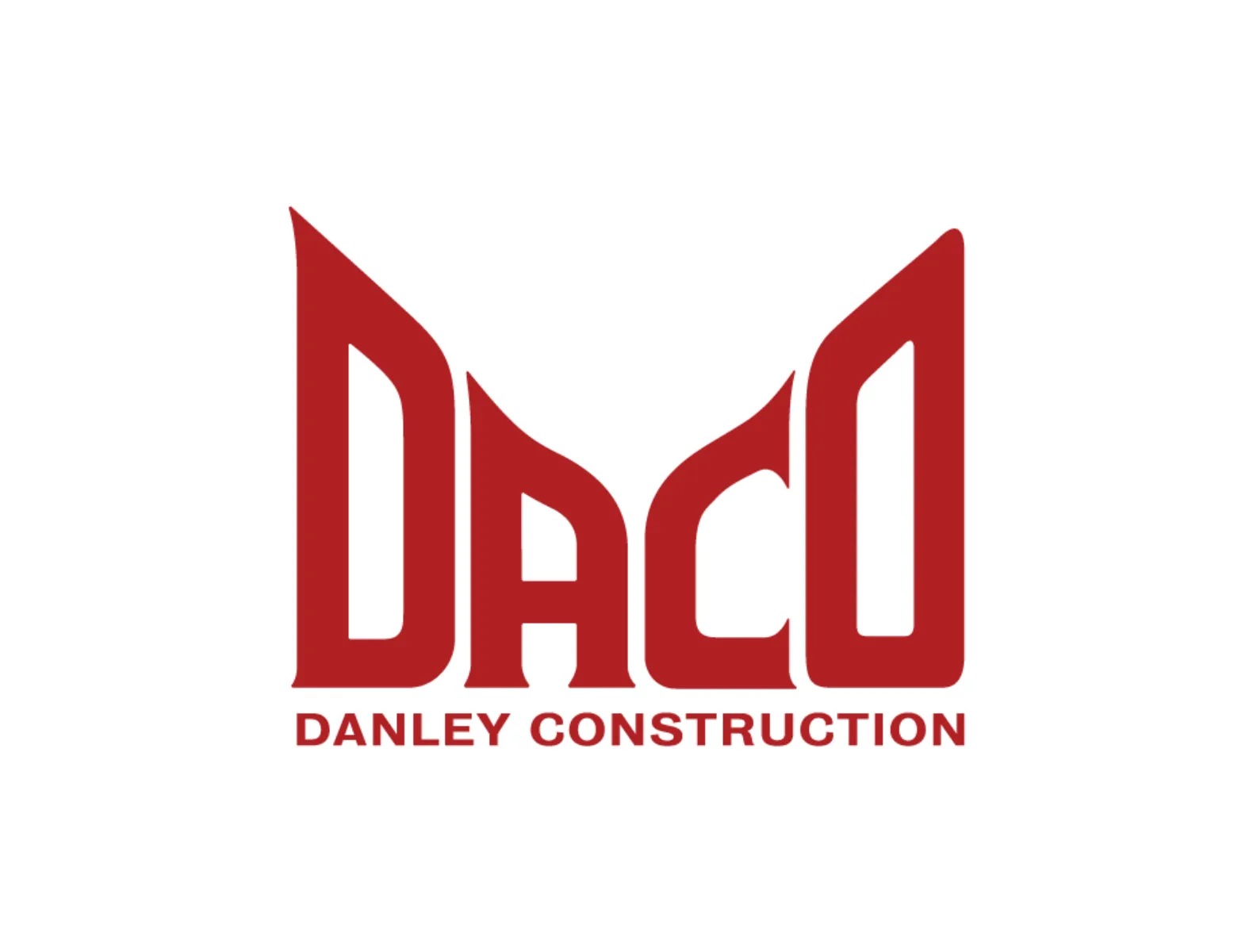 The Danley Construction logo after being redesigned showcasing a custom drawn wordmark with a diamond slot at the top.
