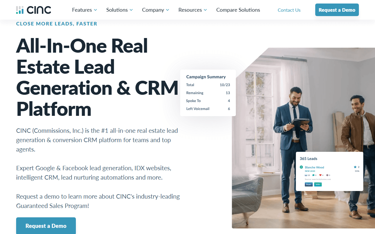 CINC homepage screenshot