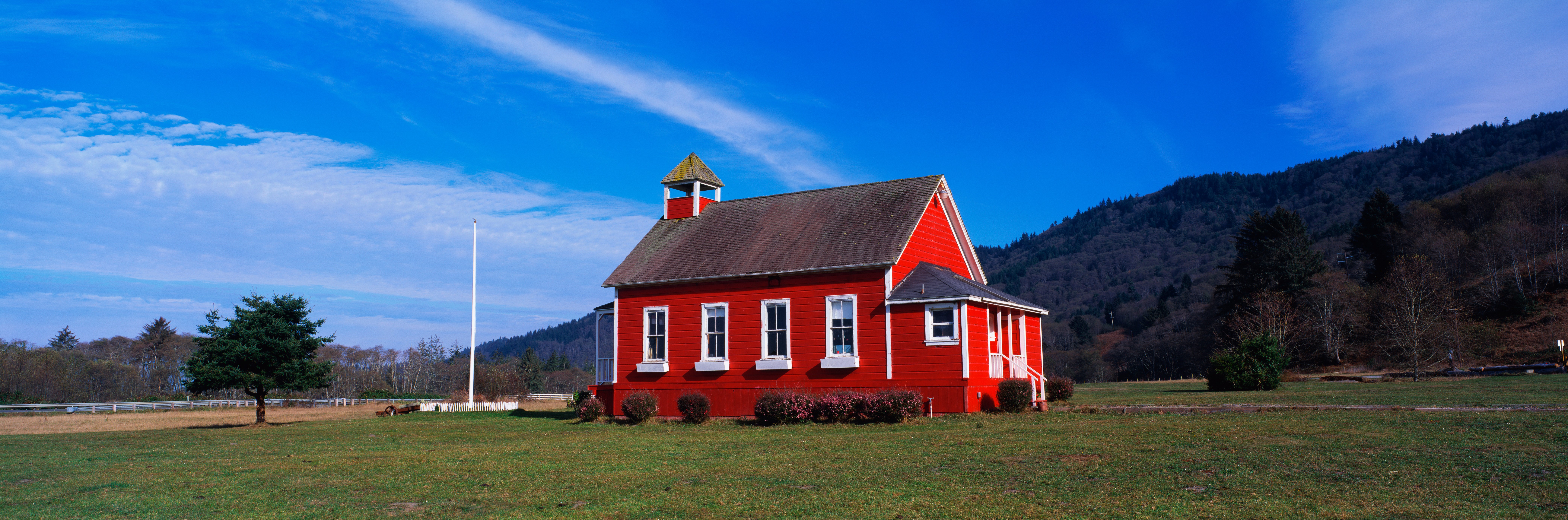 red rural schoolhouse