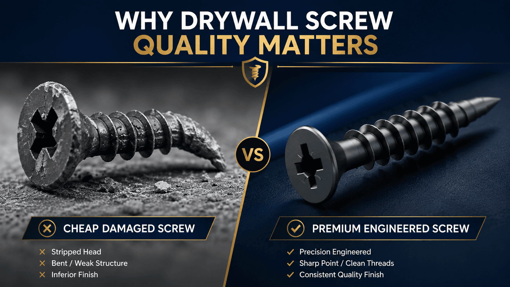 drywall screw quality matters