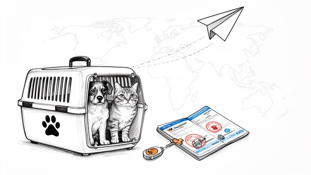 Dog wearing an american flag necktie