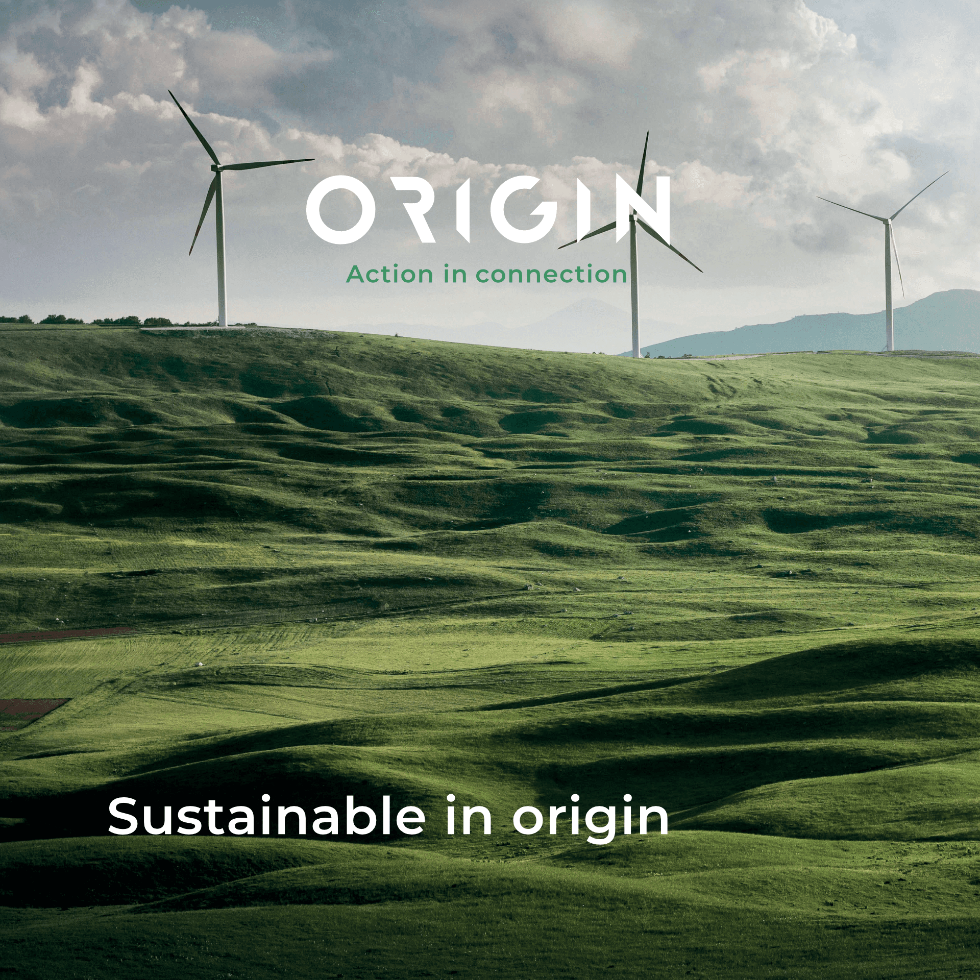 Aerial farmland with logo – Renewable energy logo on Irish landscape photo.