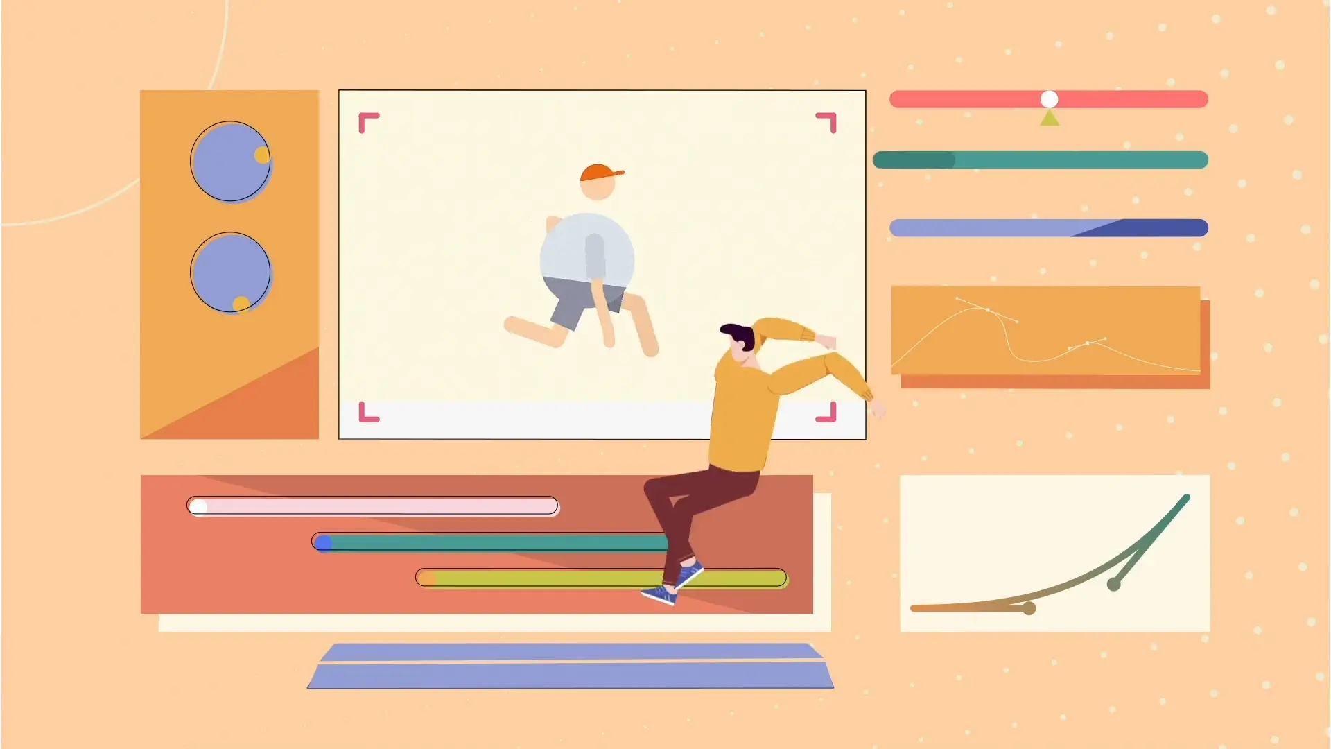 Modern food magazine brochure mockup with bold typography and bright yellow accents