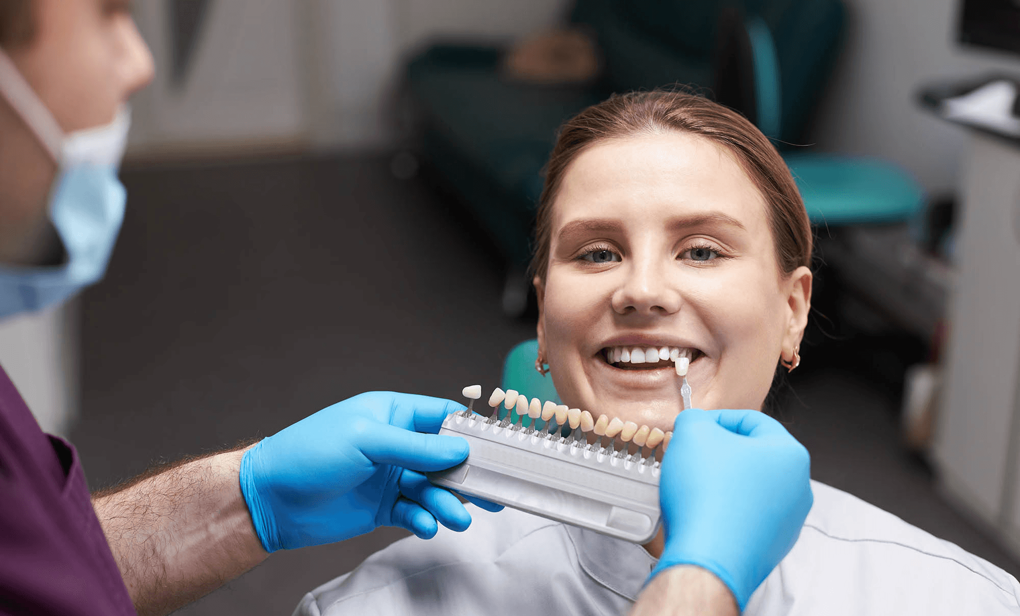 A woman getting her dental crowns ready by Invisalign Center