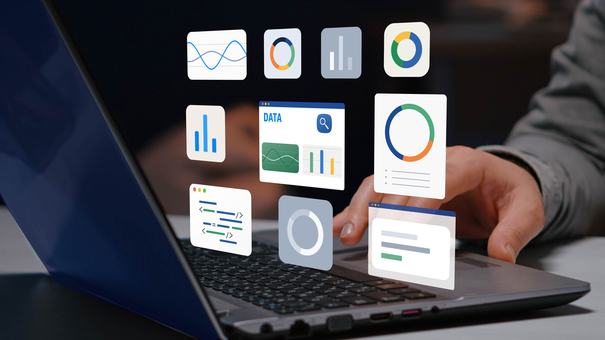 View of containers in motion at a large logistics hub located in a port.