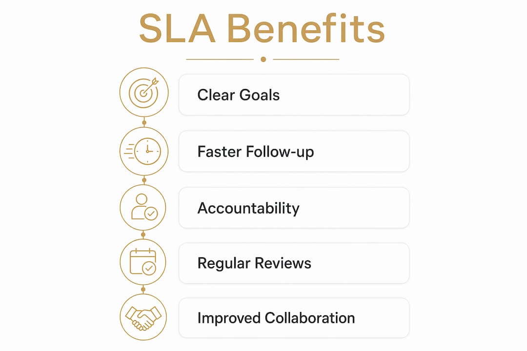 Infographic showing SLA benefits in B2B collaboration