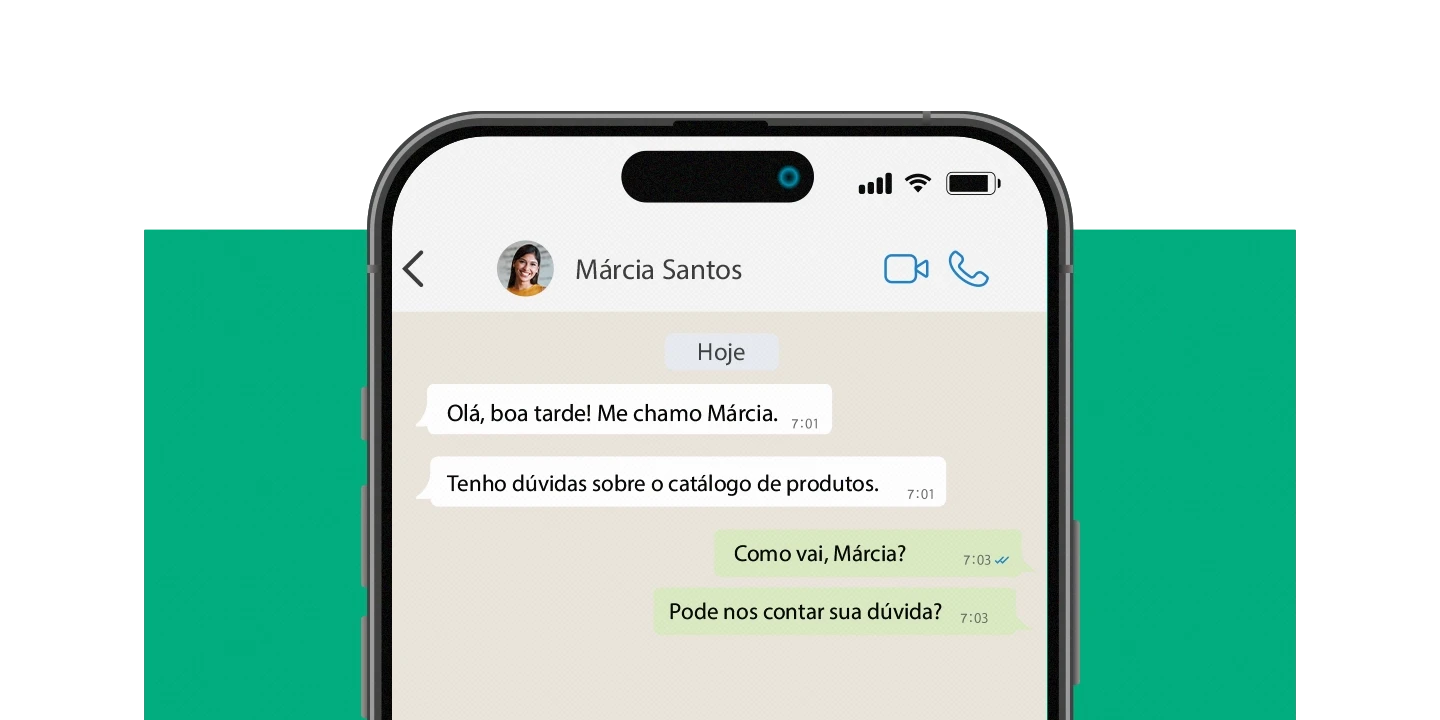 Conversa de um atendimento de uma loja de varejo via WhatsApp Business