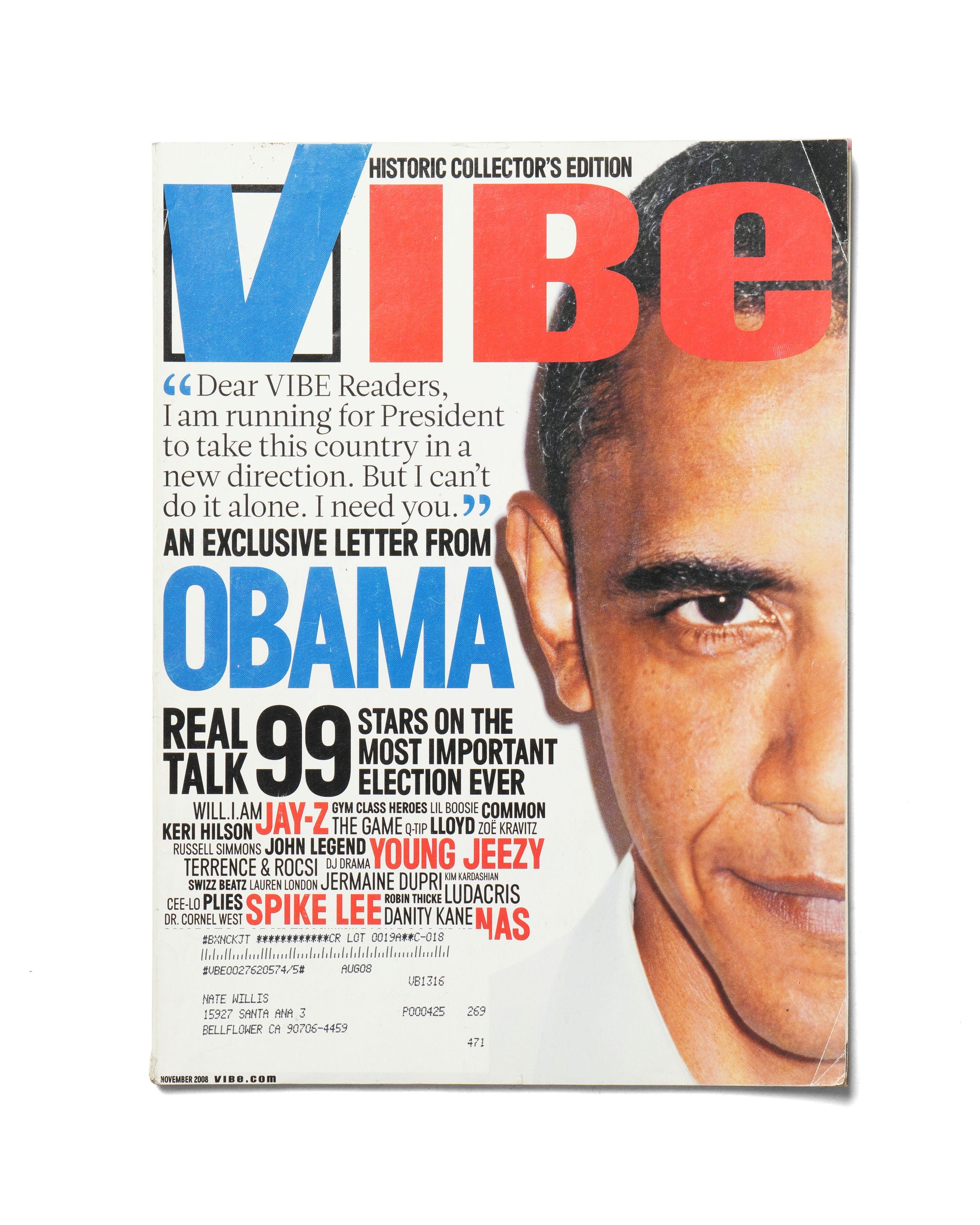 VIBE - November 2008 - Front Cover
