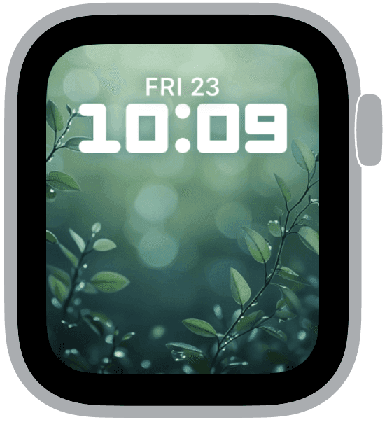 an apple watch face from the morning dew collection