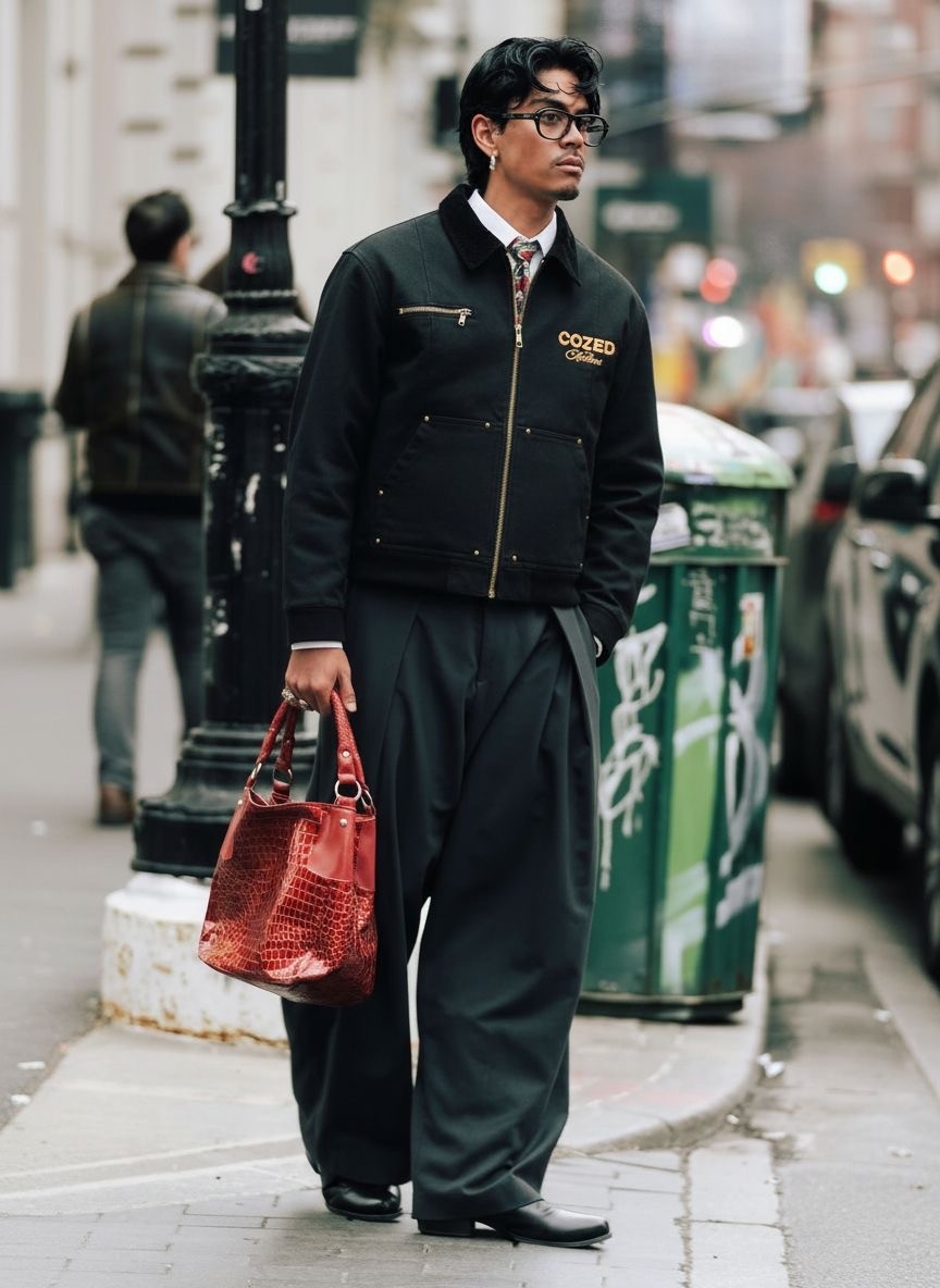 Stylish model in crowd