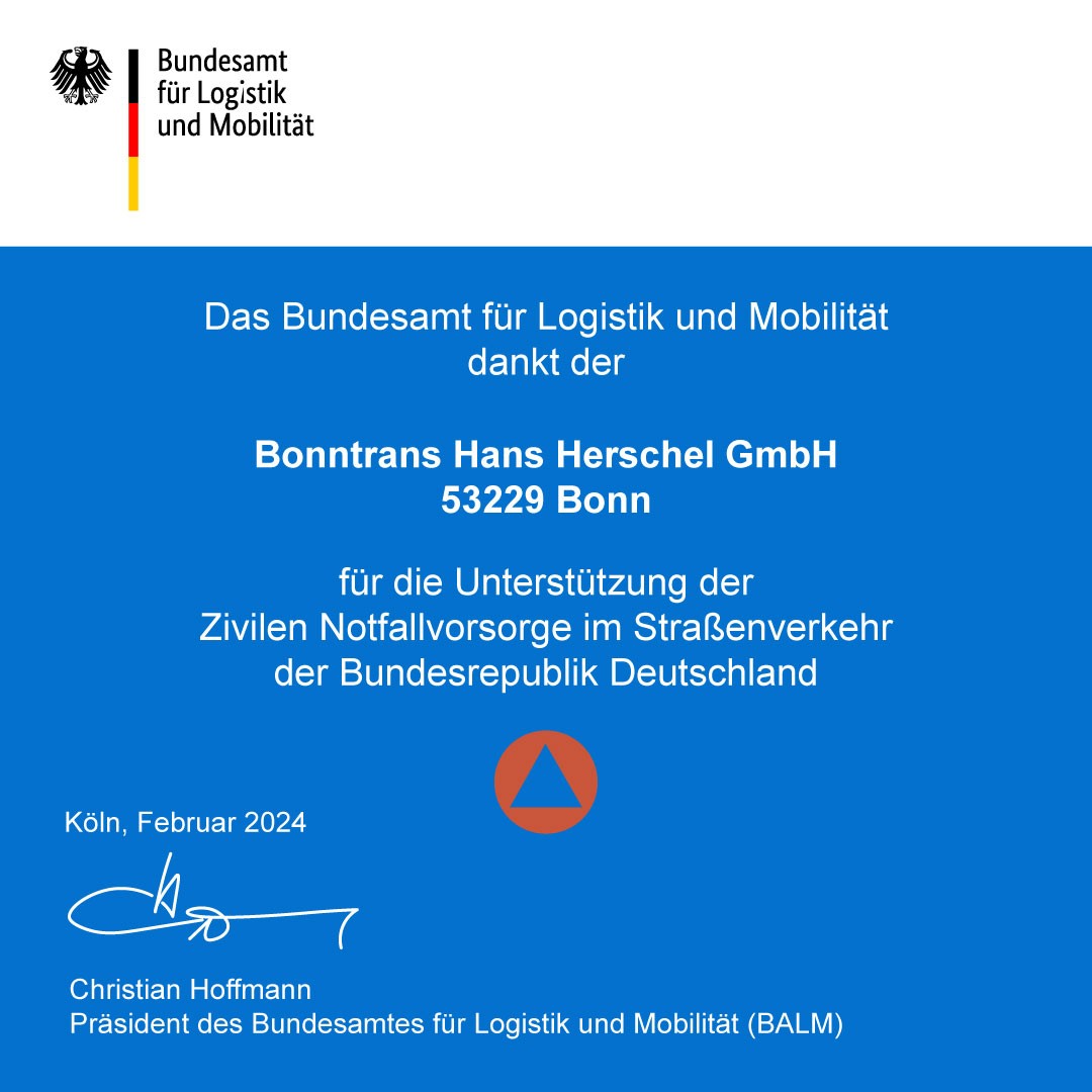 Bonntrans Unterstützung der Zivilen Notfallvorsorge im Straßenverkehr der Bundesrepublik Deutschland