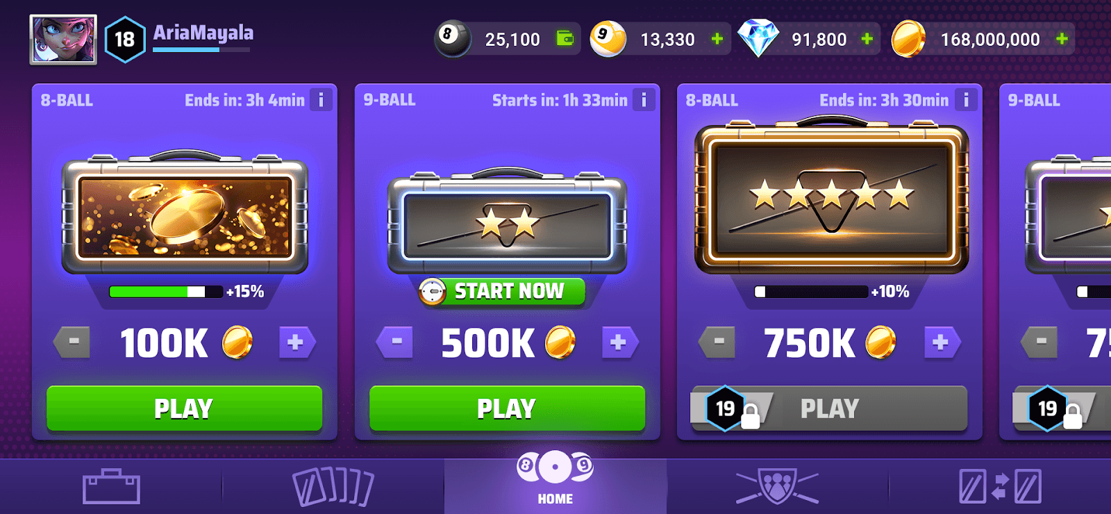 Pool Masters user interface