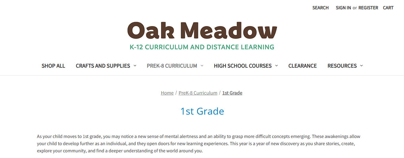 Oak Meadow Grade 1