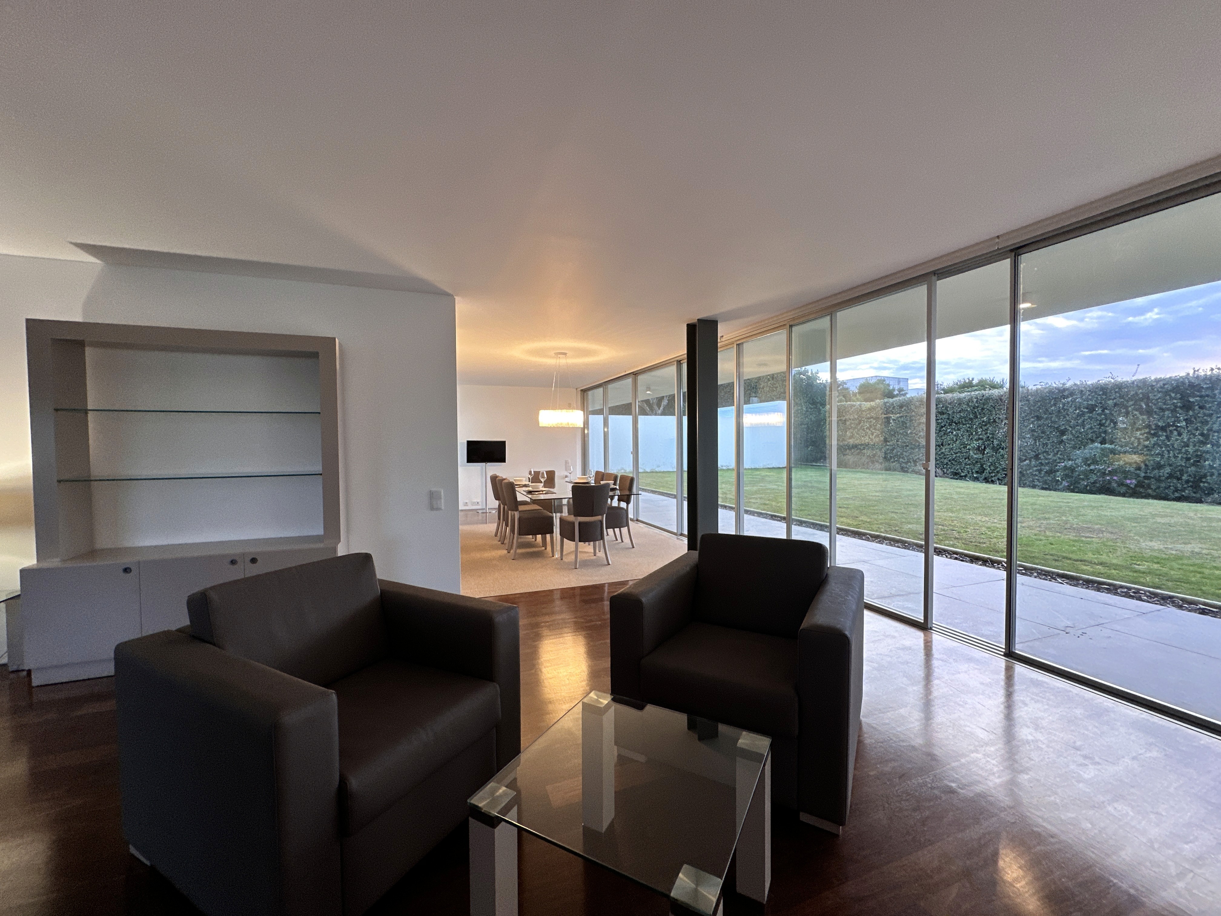 Modern building with tile facade on a hillside