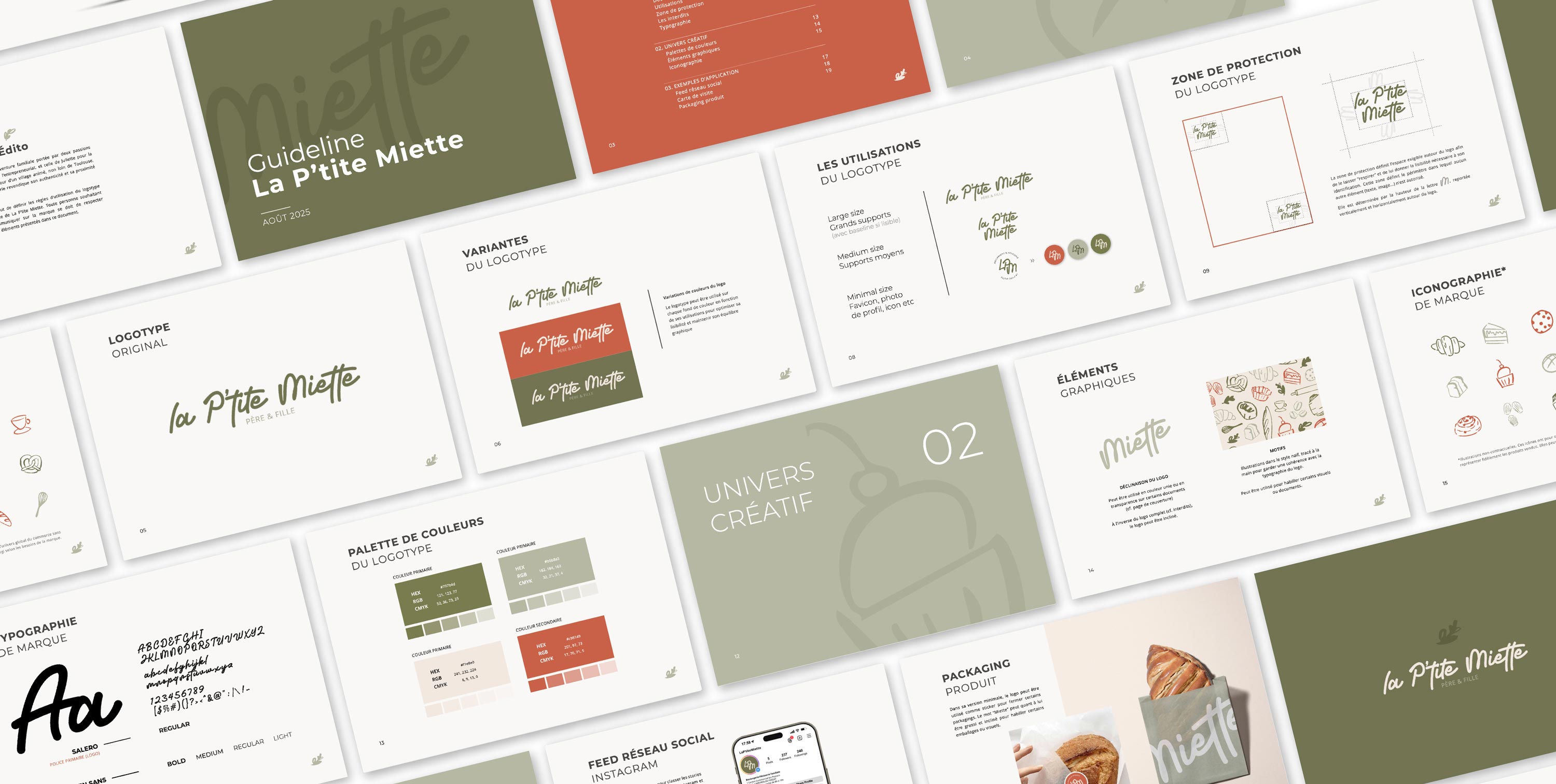 Charte graphique de l'identité visuelle de la boulangerie-pâtisserie La P'tite Miette