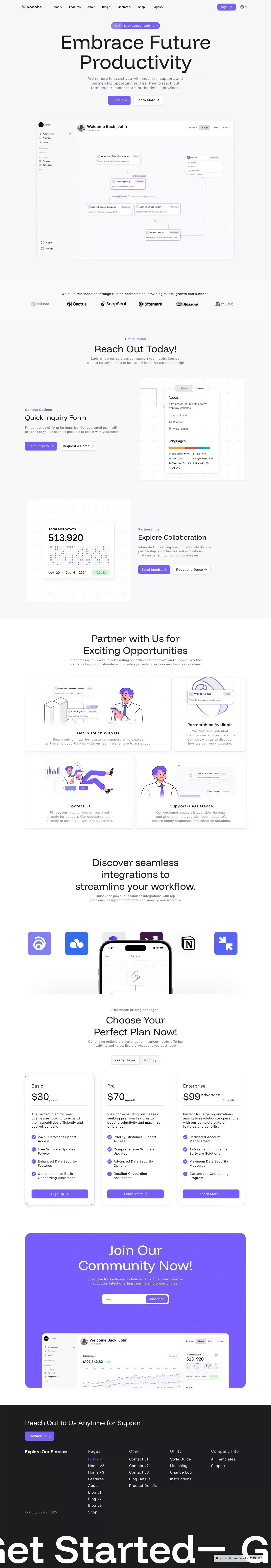 Konoha - Webflow Ecommerce website templ landing page screenshot showcasing Tech design