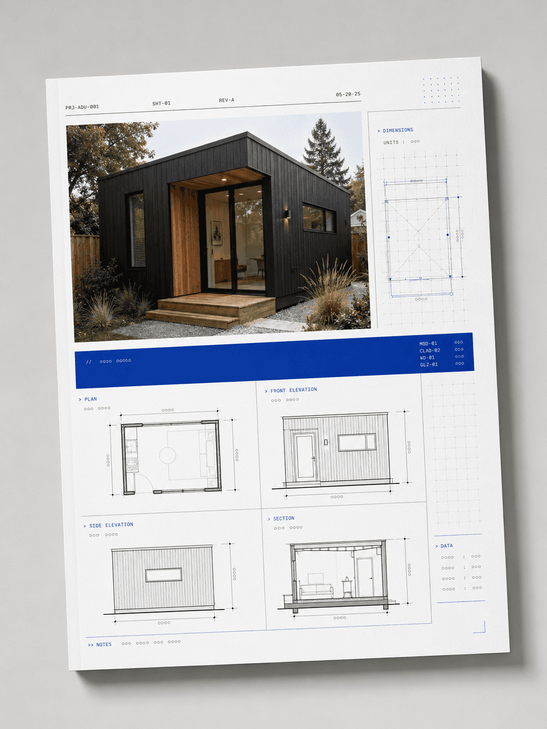 Spec sheet cover for The Foundry two-story home.