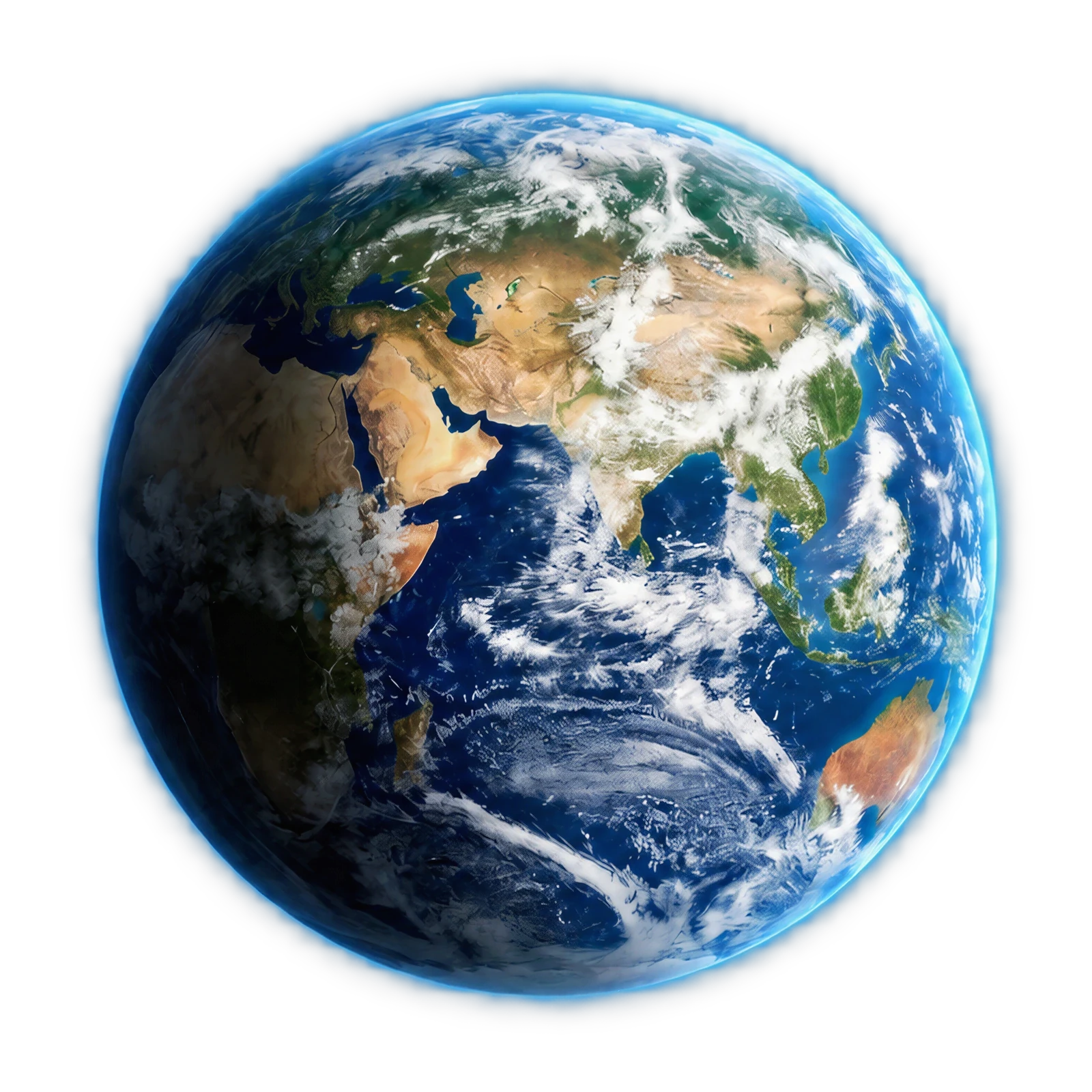 Planet Earth glowing in space