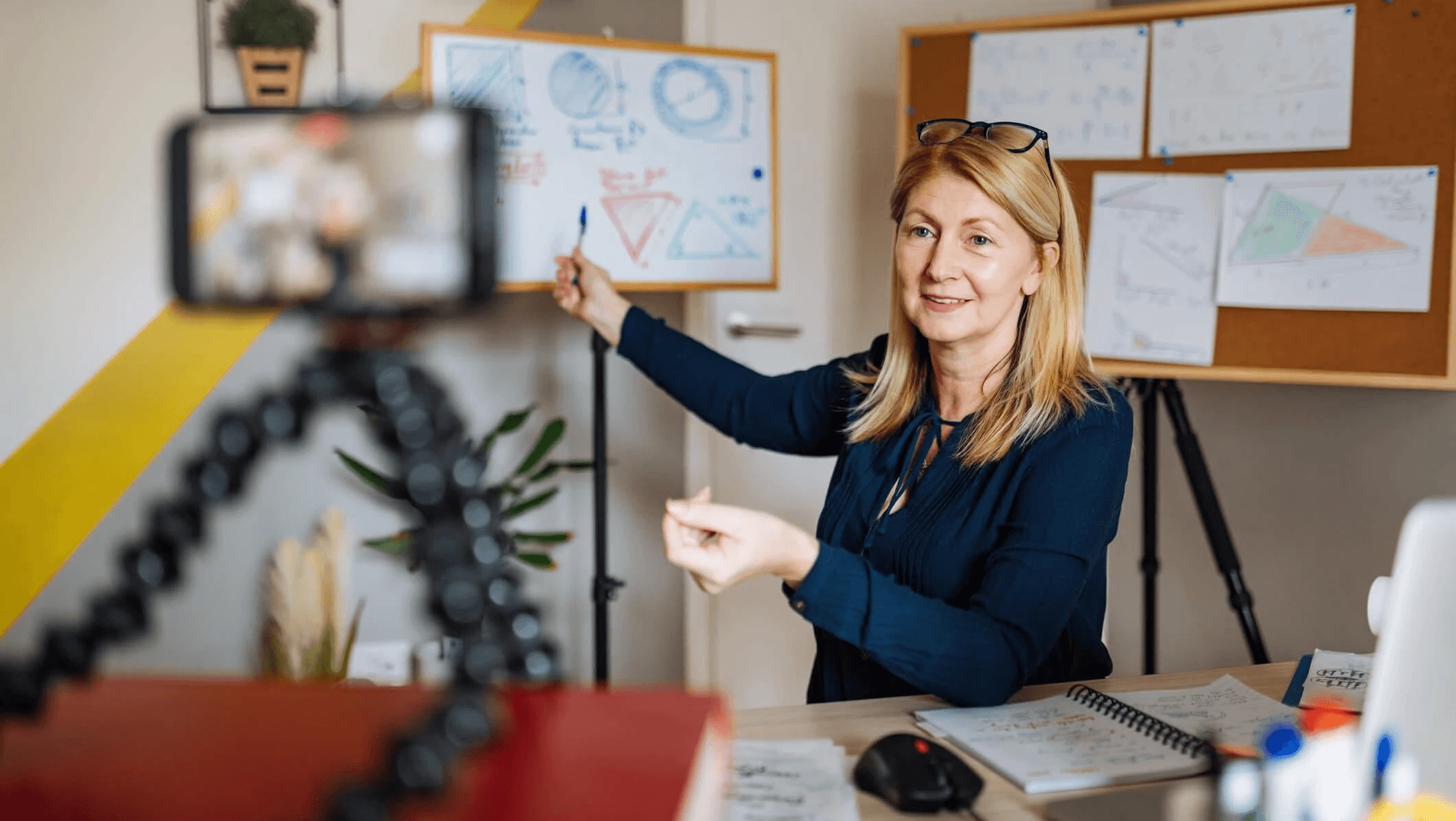 Female recording a lecture - Online Chinese Courses for College Credit