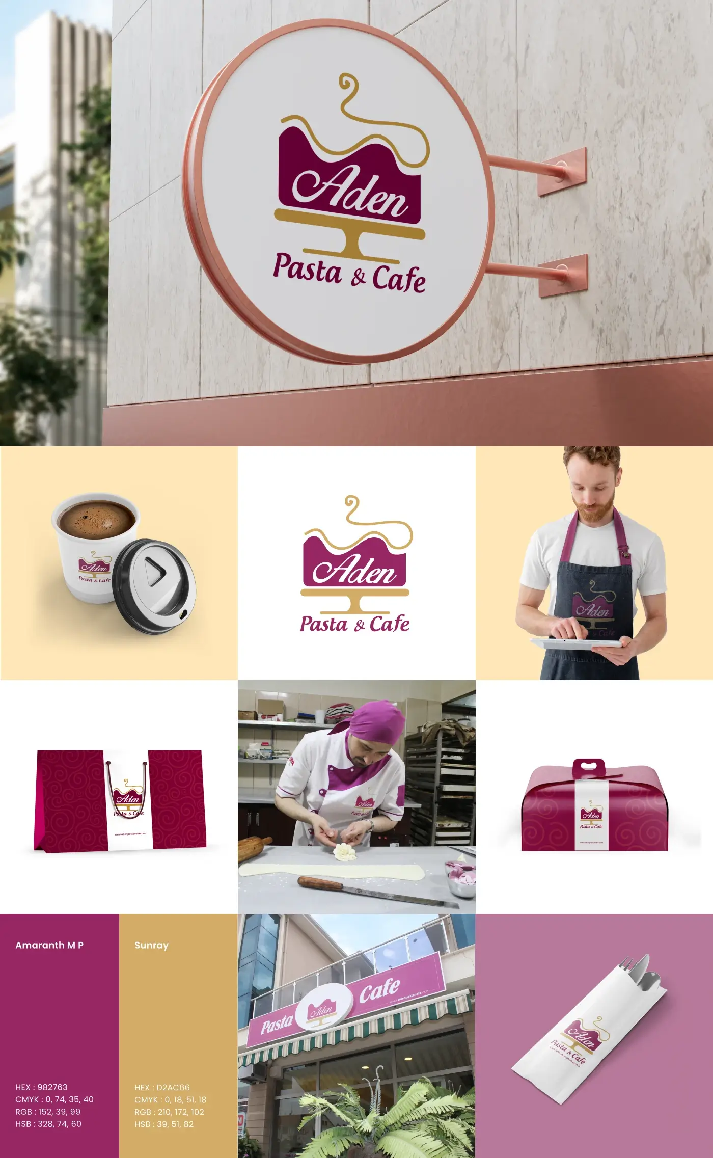 Aden Pasta Cafe Branding