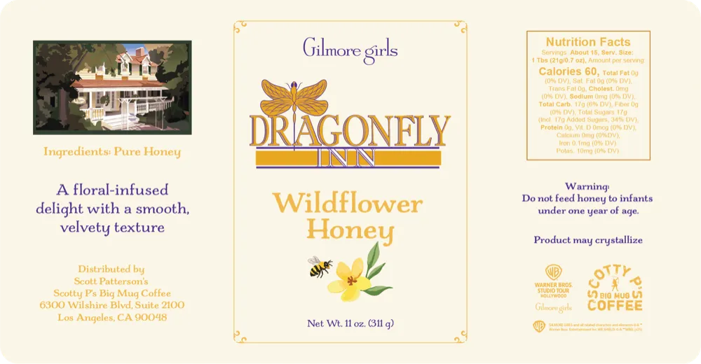 Dragonfly Wildflower Honey Label