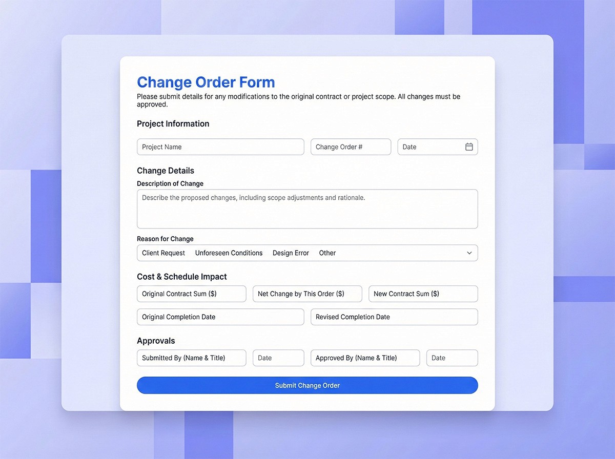 Change Order Form