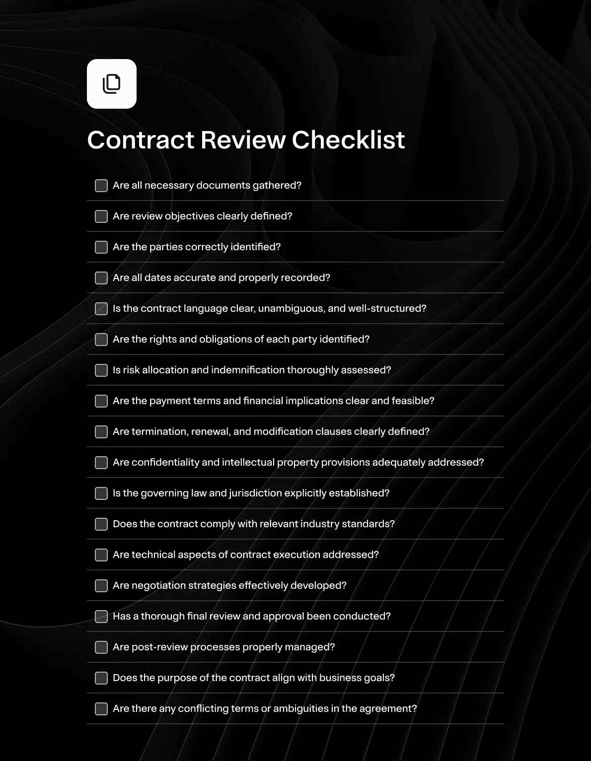 Contract Review Checklist