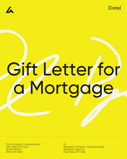 Gift Letter for a Mortgage