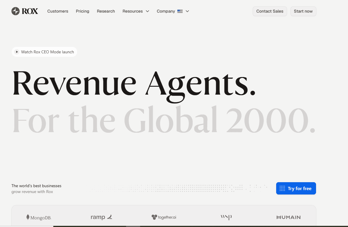 Rox landing page
