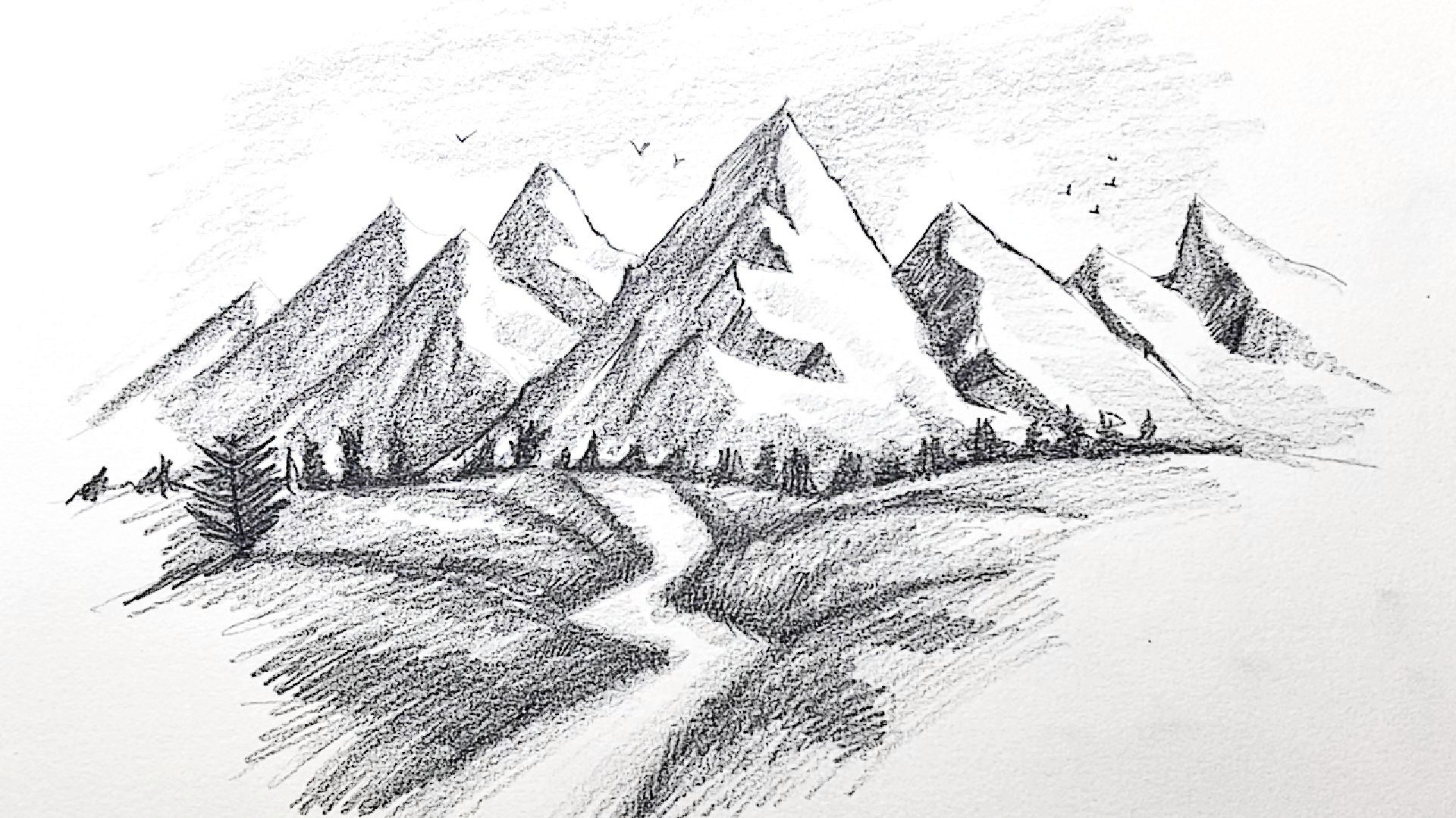 mountain drawing