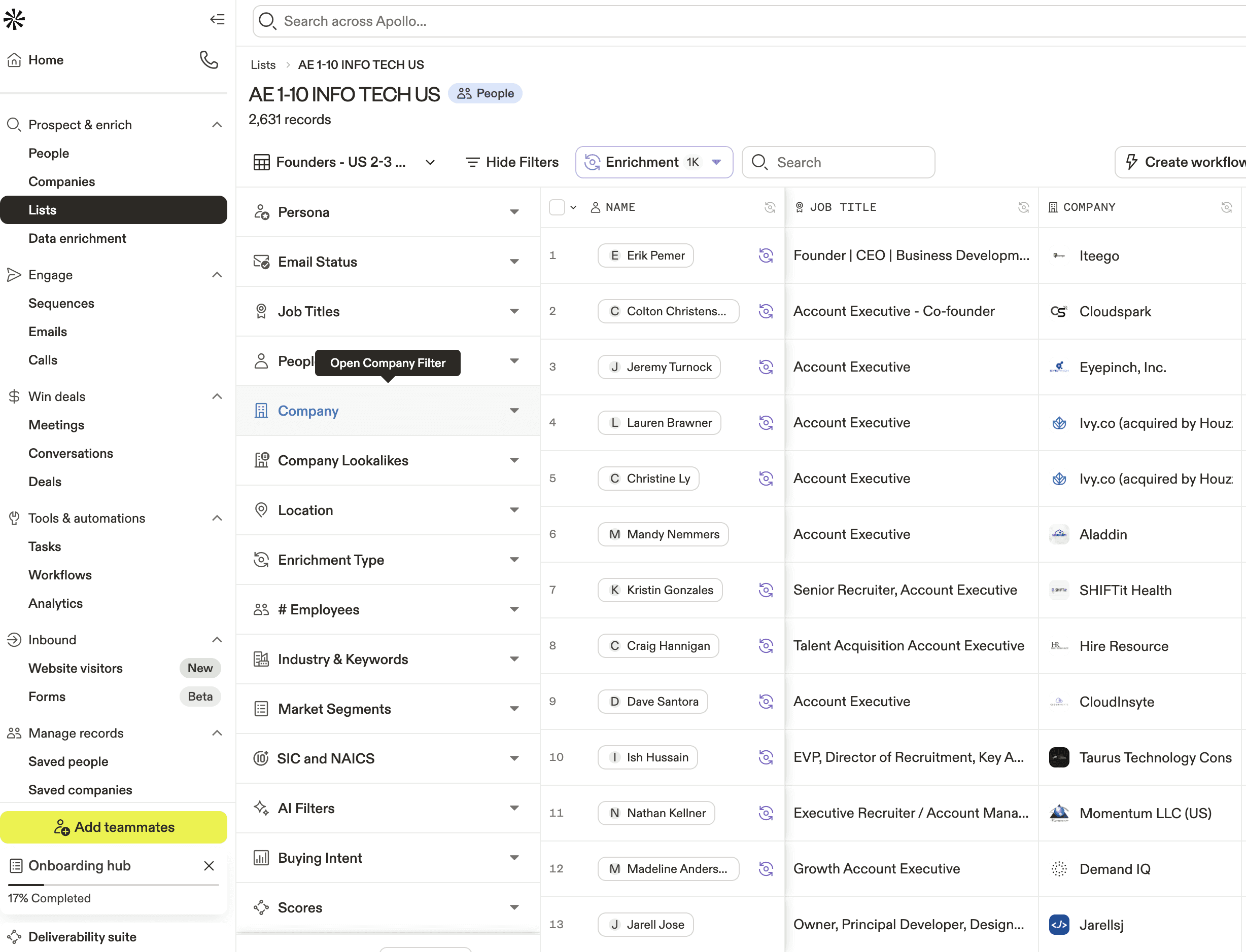 Apollo.io Review lead database