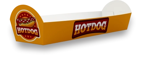 caixa para hot dog aberta