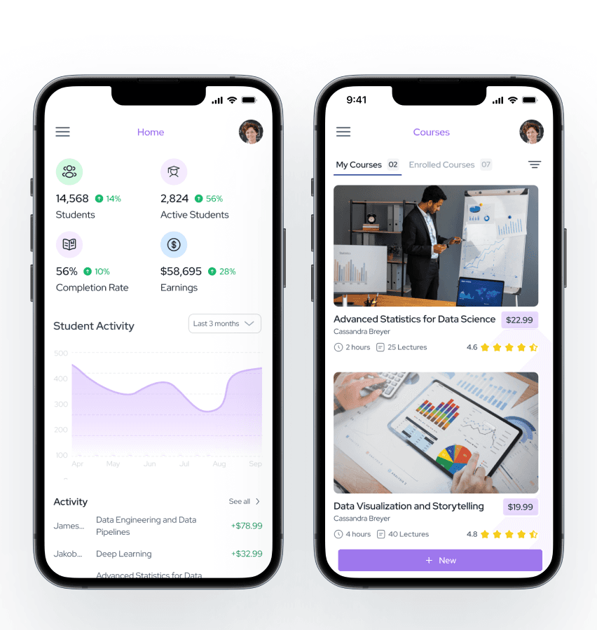 Modern home office setup with a monitor, ergonomic chair, keyboard, and indoor plants near a window with blinds.