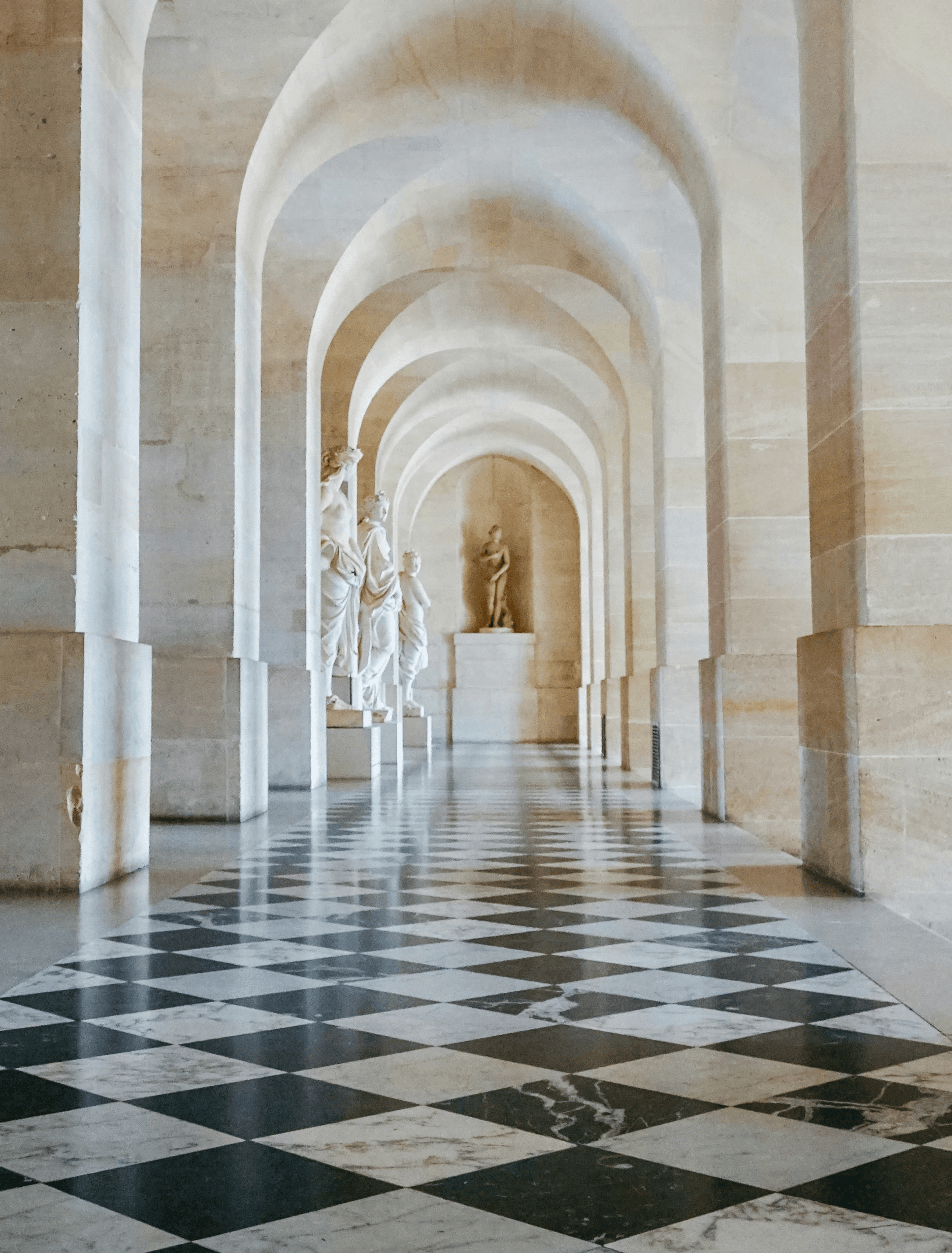 white and brown concrete hallway