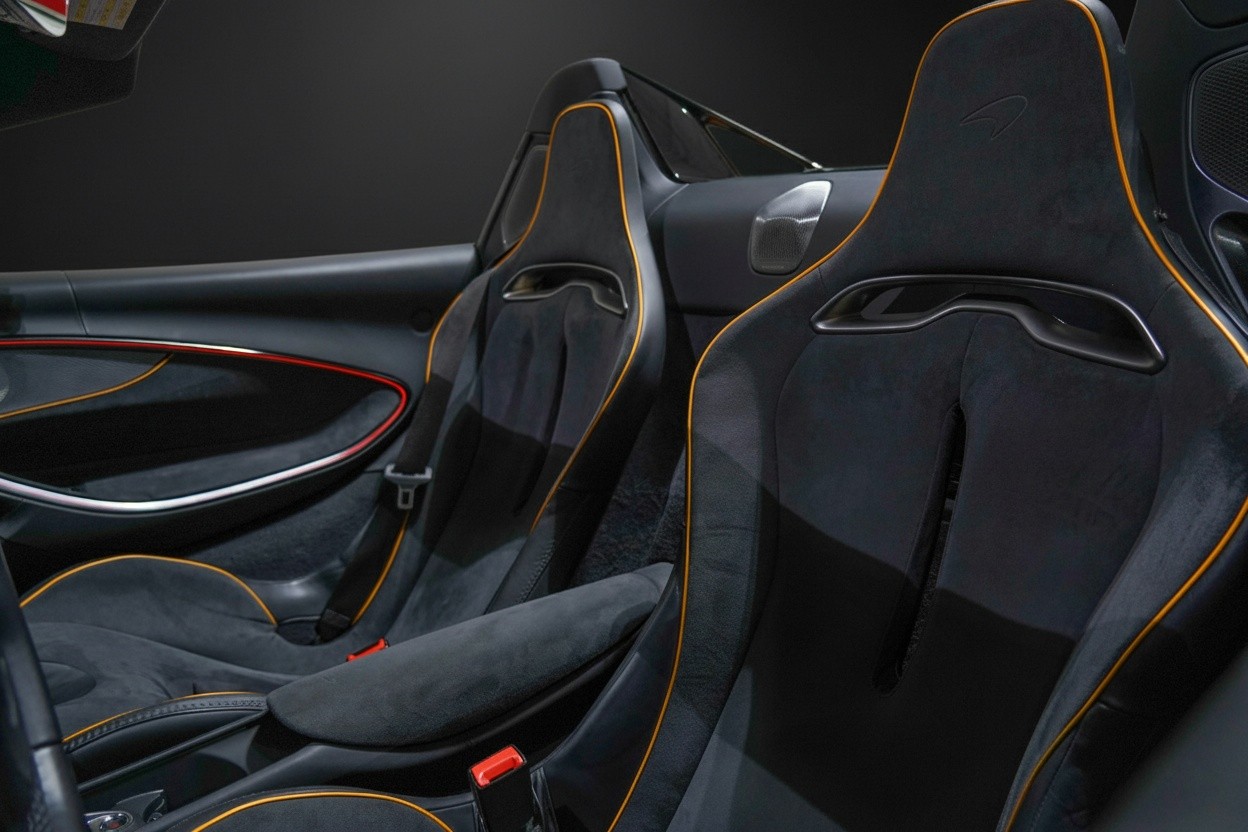 McLaren Artura Spider interior featuring open roof cockpit and driver focused design from Queen of Supercar Rental