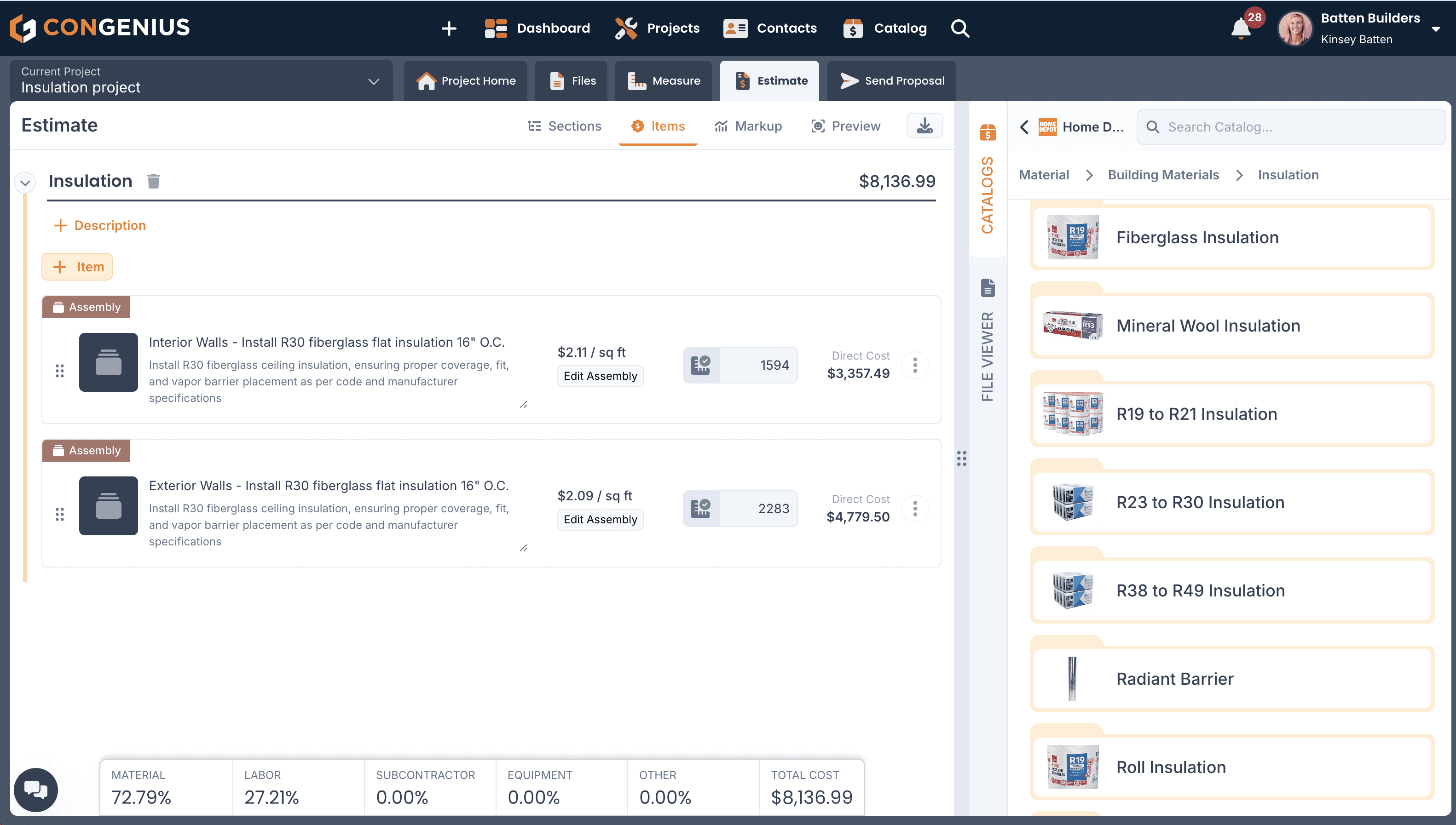 congenius insulation estimate