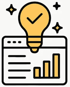 icone flat design qui illustre l'optimisation SEO IA titres balises maillage interne pages article site web visibilité