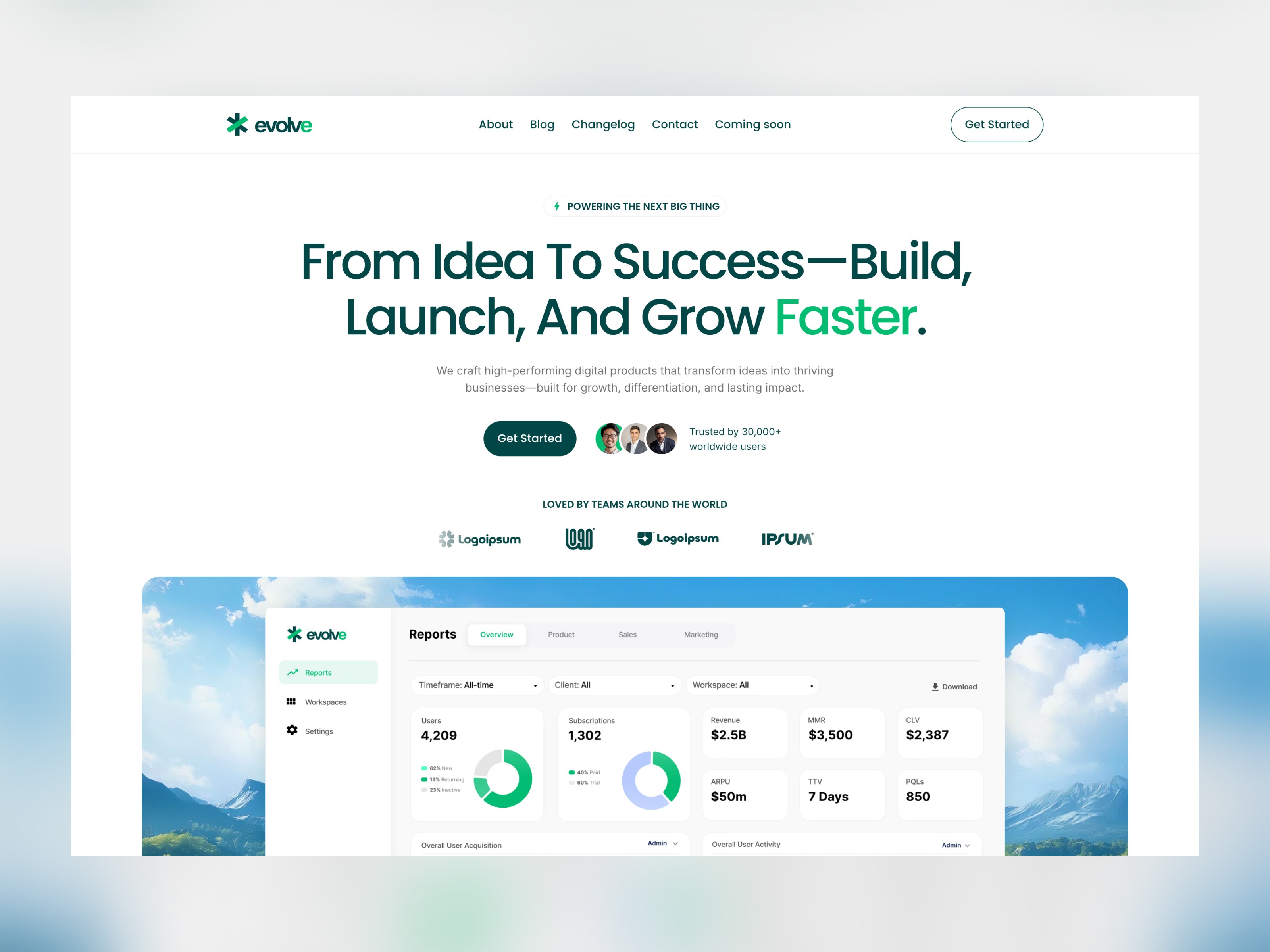 Evolve Framer template